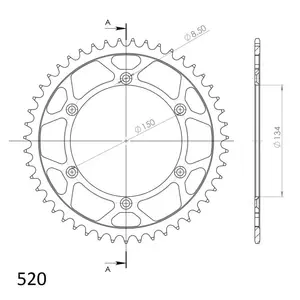 Supersprox bakre kedjehjul stål RFE-460:47 (JTR460.47), storlek 520, svart-2