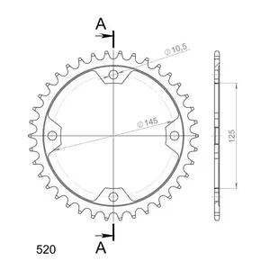 Supersprox stålkædehjul bagpå RFE-1857:38 (JTR1857.38), størrelse 520, sort-2