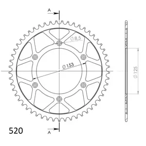 Задно зъбно колело Supersprox, стомана RFE-210:50 (JTR210.50), размер 520, черно-2