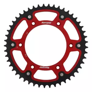 Supersprox Stealth staal-aluminium achtertandwiel RST-210:49 (JTR210.49), maat 520, rood - RST-210:49-RED
