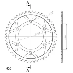 Supersprox bageste tandhjul i stål RFE-210:49 (JTR210.49), størrelse 520, sort-2