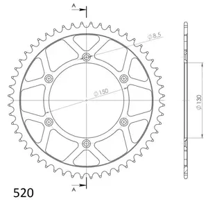 Zadné ozubené koleso Supersprox oceľ RFE-245:51 (JTR251.51), veľkosť 520, čierne-2