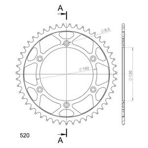 Supersprox bakre kedjehjul stål RFE-245:47 (JTR251.47), storlek 520, svart-2