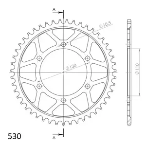 Oceľové zadné reťazové koleso Supersprox RFE-479:48 (JTR479.48), veľkosť 530, čierne-2