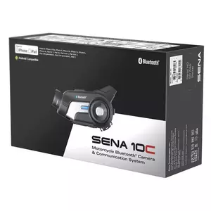 Sena 10C Bluetooth 4.1 Gegensprechanlage 1600 m Reichweite mit FullHD Kamera (1 Set)-7