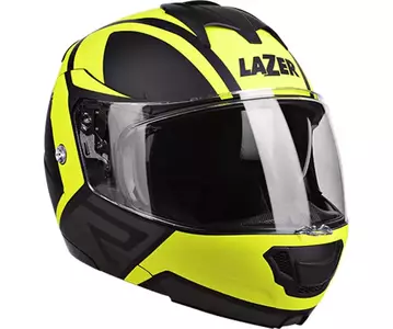 Lazer Lugano Z-Generation motociklistička preklopna kaciga crna žuta fluo siva mat L-1