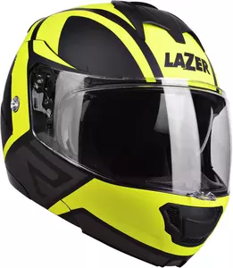 Lazer Lugano Z-Generation motociklistička preklopna kaciga crna žuta fluo siva mat L-6