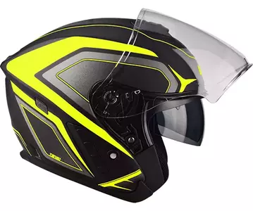 Lazer Tango Hexa motorcykelhjelm med åbent ansigt sort gul L-3