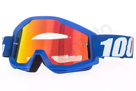 Motorrad Cross Brille Goggle 100% Prozent Strata Nation blau rot verspiegelt-1