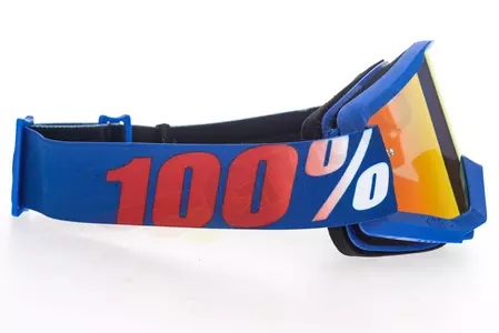 Motorrad Cross Brille Goggle 100% Prozent Strata Nation blau rot verspiegelt-4