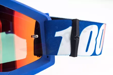 Motorrad Cross Brille Goggle 100% Prozent Strata Nation blau rot verspiegelt-8