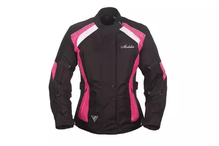 Modeka Janika Lady melna/rozā tekstila motocikla jaka 32-1