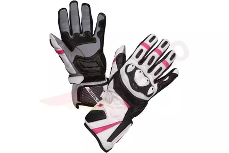 Modeka Cay Lady guantes de moto blanco y rosa DL-1