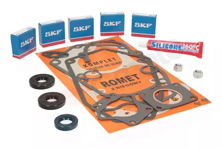 Lagersatz SKF + Simmeringe + Dichtungssatz Romet 3 Gänge Romet Ogar 205 Kadet Komar Motorynka