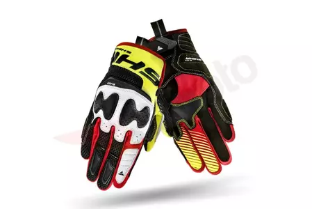 Mănuși de motocicletă Shima Blaze negru și roșu fluo L