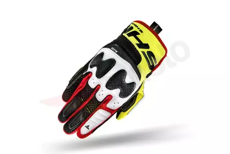 Mănuși de motocicletă Shima Blaze negru și roșu fluo M-2