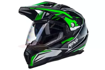 Naxa CO3 casco moto aventura blanco verde negro XS-2