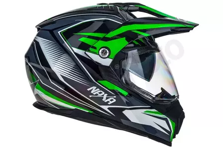 Naxa CO3 casco moto aventura blanco verde negro XS-4
