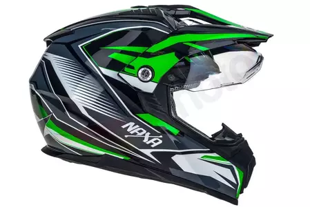 Naxa CO3 casco moto aventura blanco verde negro XS-5