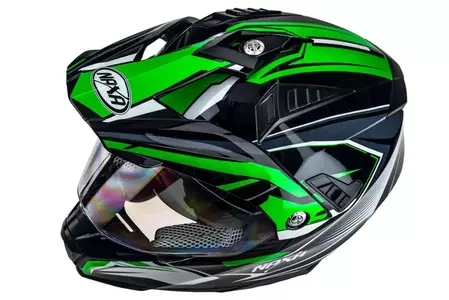 Naxa CO3 casco moto aventura blanco verde negro XS-8