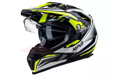 Naxa CO3 casco moto aventura blanco amarillo negro S-1