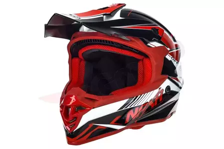Naxa C9 casco moto cross enduro blanco negro rojo L-2