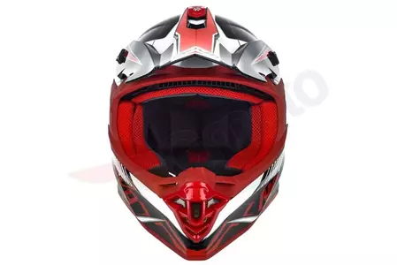 Naxa C9 casco moto cross enduro blanco negro rojo L-3