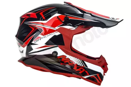 Naxa C9 casco moto cross enduro blanco negro rojo L-4