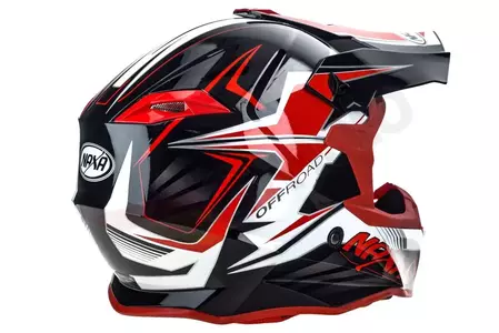 Naxa C9 casco moto cross enduro blanco negro rojo L-5