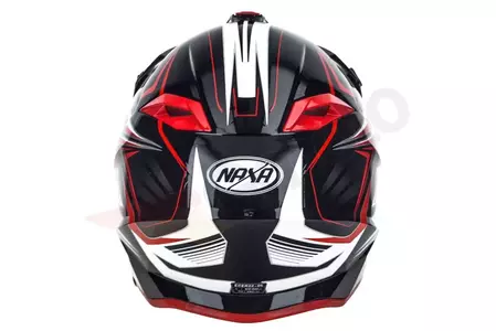 Naxa C9 casco moto cross enduro blanco negro rojo L-6