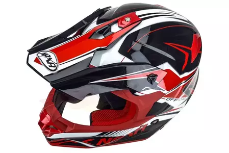 Naxa C9 casco moto cross enduro blanco negro rojo L-7