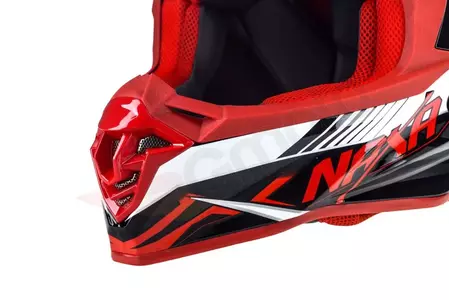 Naxa C9 casco moto cross enduro blanco negro rojo L-8