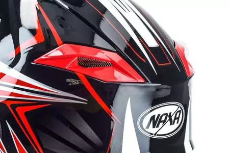 Naxa C9 casco moto cross enduro blanco negro rojo L-9