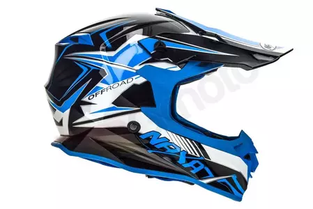 Naxa C9 casco moto cross enduro blanco negro y azul S-4