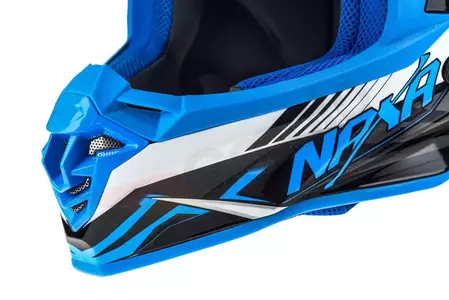 Naxa C9 casco moto cross enduro blanco negro y azul S-8