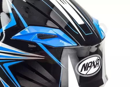 Kask motocyklowy cross enduro Naxa C9 biało czarno niebieski S-9