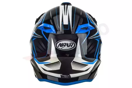 Naxa C9 motorcykel cross enduro hjälm vit svart blå XL-6