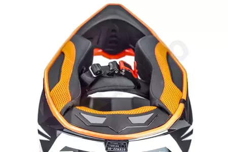 Kask motocyklowy cross enduro Naxa C9 biało czarno pomarańczowy L-11