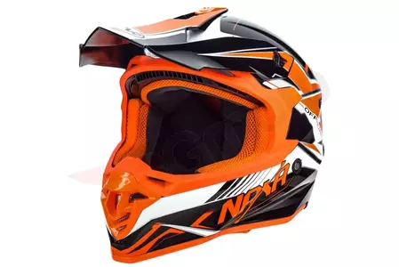 Naxa C9 moto cross enduro casco blanco negro y naranja M-2