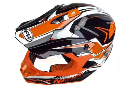 Naxa C9 moto cross enduro casco blanco negro y naranja M-7