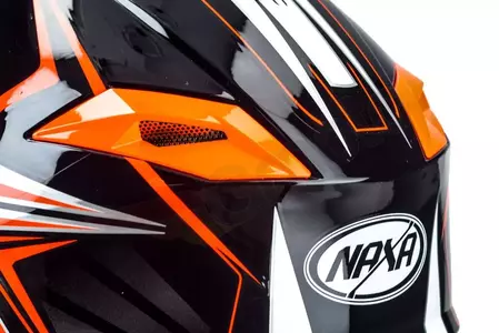 Kask motocyklowy cross enduro Naxa C9 biało czarno pomarańczowy M-9