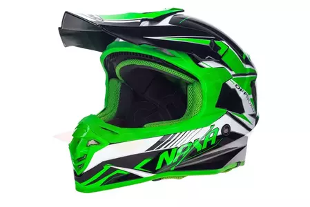 Naxa C9 casco moto cross enduro blanco negro verde L-2