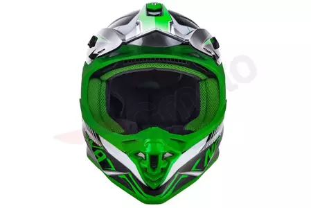 Naxa C9 casco moto cross enduro blanco negro verde L-4
