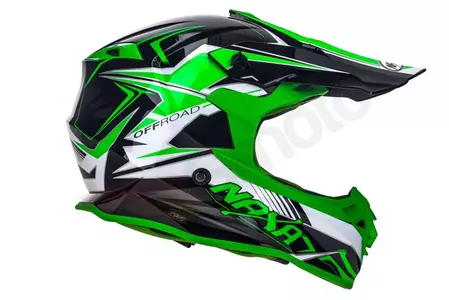 Naxa C9 casco moto cross enduro blanco negro verde L-5