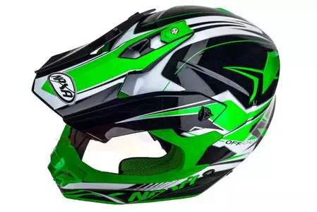 Naxa C9 casco moto cross enduro blanco negro verde L-8