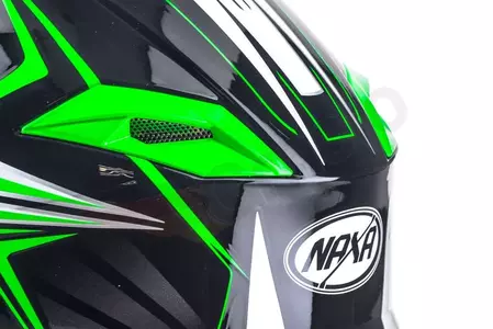 Kask motocyklowy cross enduro Naxa C9 biało czarno zielony M-10