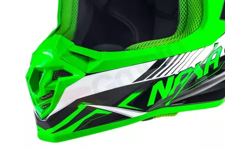Kask motocyklowy cross enduro Naxa C9 biało czarno zielony M-9