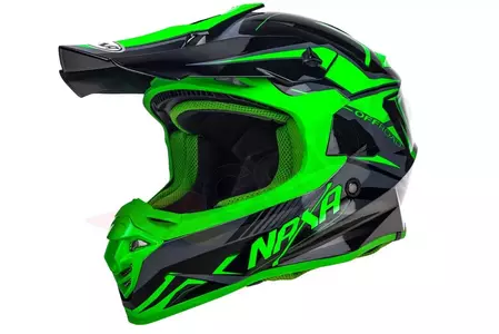 Casco Naxa C9 verde negro XXL moto cross enduro-1
