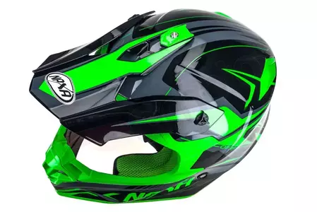 Casco Naxa C9 verde negro XXL moto cross enduro-7