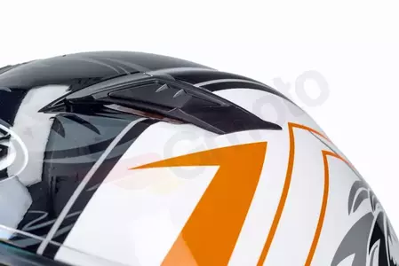 Casco integral de moto Naxa F20 blanco y naranja con graficos XS-10